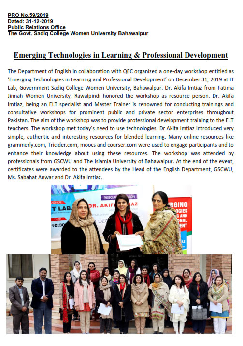 Emerging Tehnologies in Learning & Professional Development