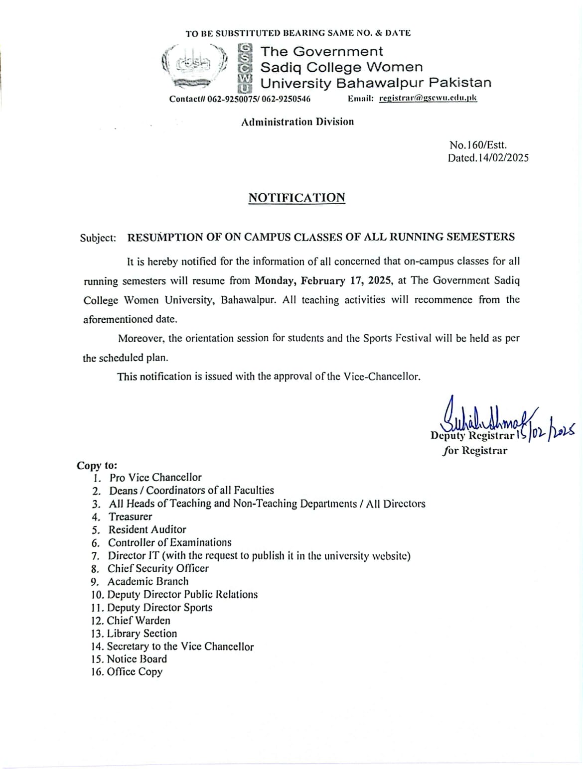 resumption of Campus Classes of all running semesters.jpg